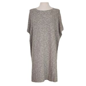 Pure Jill Tunic Cotton Blend Longline Knit Shift Gray Size L